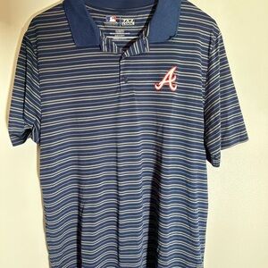 Genuine Merchandise Blue and White Striped Polo